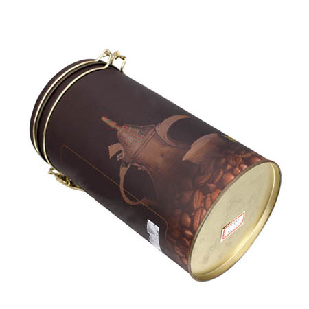 Classical Big Round Airtight Metal Coffee Container With Buckle